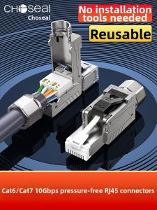Choseal | Shielded Gigabit 6/7 Category RJ45 Network Crimpless Connectors