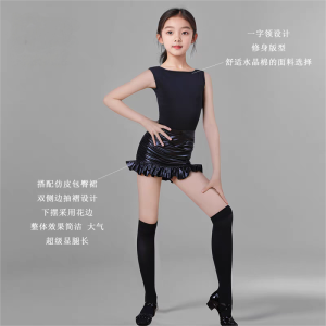 Bộ Đồ Tập Khiêu Vũ Latin Không Tay Cho Bé Gái Quần Áo Khiêu Vũ Latin Mùa Hè Mới Bộ Đồ Tập Luyện Hai Mảnh Cao Cấp