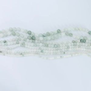 Natural Stone White Green Jade Beads Round Loose Beads For Jewelry Making 15"Inches 4 6 8 10 12mm DIY Bracelet Necklace Accessor