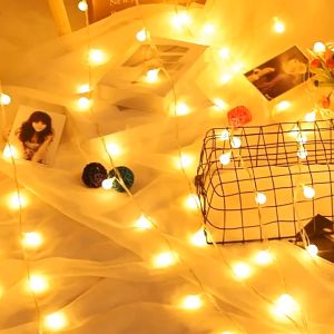 SK-C775 Lampu Tumbler LED Rainbow Motif Bola Salju / Lampu Tumblr 10 Meter Anggur Bulat Twinkle Light / Lampu Natal Hiasan Dekorasi