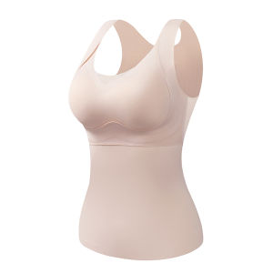 Seamless Intimates Womens One-Piece Tank Top Bra Summer Thin Lifting Push up and Anti-Sagging Plus Size Sports Ice Silk Bra