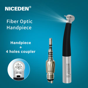 Niceden Dental Fiber Optic High Speed Handpiece Ceramic Bearing Air Turbine Push Button Head With KAVO Quick Coupler