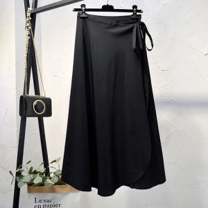 Floral Print Wrap Skirt Womens Summer 2024 Bohemian Style Half-length Sun Protection Polyester High-waist Asymmetrical