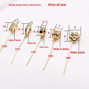 925 Silver Plated Fine Needle Head Baroque Style Seed Pendant Cross Hole Fashion Jewelry Accessory for DIY Crafts