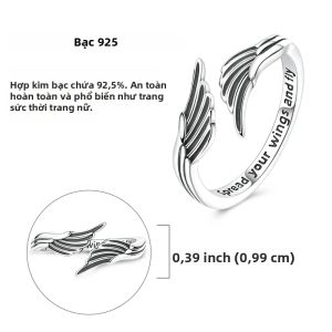 Nhẫn Bạc 925 Cho Nữ Cô Gái Lấp Lánh Mặt Trời Mặt Trăng Hoa Hồng Lông Vũ Mở Vòng Cổ Điển Trang Sức Cho Sinh Nhật Kỷ Niệm Đính Hôn