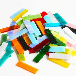 100g Clear Glass Mosaic Tiles Multi Color Mosaic Piece DIY Mosaic Making Stones for Craft Hobby Arts Home Wall Decoration Art