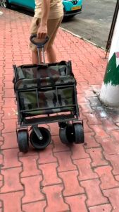 Xe kéo cắm trại dã ngoại - Xe kéo đi chợ - Xe đẩy tải trọng 120kg - Khung thép Carbon Vải Oxford