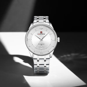 NAVIFORCE Original Mens Quartz Watch Daily Casual Calendar Simple Dial 30m Waterproof Stainless Steel Strap Mens Casual Watch Gift NF9272S