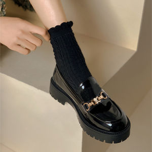 Casual Thick Bottomed Leather Flats Womens Shoes Spring Autumn 2025 Style British Style Small Leather Shoes Comfortable Casual Single Shoes