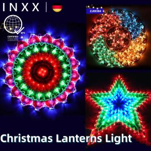 【2025 Xmas lights】Parol Christmas Lanterns Light Outdoor Christmas Parol with lights LED Peacock Light Love Light Five-Pointed Star Sun Light Christmas Tree Decoration Led Light Lantern Flower Design Lantern Lights for Party Holiday