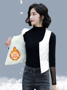 Womens Fleece Lined down Vest Short Lightweight Inner Wear Warm Close Fitting Ladies Base Layer Vest Cotton Polyester Zipper