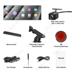 ESSGOO 11.3 Inch 4K Car Dashboard Dash Cam Carplay & Android Auto Wireless Dual Camera Video Recorder WiFi Connect Navigation Audio Player
