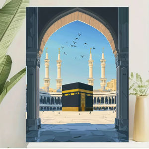 500/1000/1200/2000PCS Jigsaw Puzzle Kaaba Holy Mosque With Birds Religious Islamic Scene For Adults Relaxing Brain Teaser Gift