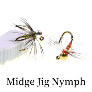 ICERIO 6PCS Tungsten Beadhead Midge Jig Nymph Fast Sinking Fly Fishing Lure for Trout Grayling Euro Nymphing