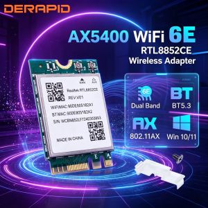 RTL8852CE WiFi 6E Tri-Band M.2 NGFF Wireless Network Adapter Module Bluetooth 5.3 5374Mbps for Desktop PC Windows 10 11 64-bit