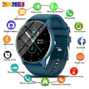 SKMEI Smart Watch Waterproof Fitness Tracker Full Touch Screen Heart Rate Multifunctional Sport Running Watch Blood Pressure Monitor Bluetooth For Android iOS Ship from Malaysia