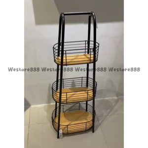 WELDON Rak Besi Penyimpanan Barang Makanan Aksesoris Serbaguna 3 Tingkat Minimalis 30x22x92cm WMO IF6950