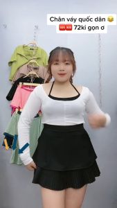 Chân váy hai tầng Bigsize nữ có lót quần bên trong chân váy xếp ly bigsize từ 55-95 Kg CV2T