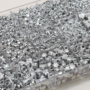 CCB Beads Stars Heart letter COIN Spacer Loose Beads White K Color Plated For Jewelry Making DIY Bracelet Necklack Pendant