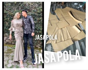 pola instan gamis serut