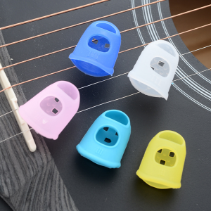 Biblio【Ready in Stock】 5pcs Silicone Non-slip Finger Guards Guitar Fingertip Protector Fingerstall Guitar Press Accessories