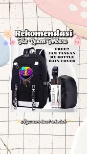 KEY RED - Tas Ransel Sekolah TerBaru Anak LakiLak Perempuan Remaja Paket 4in1 Smile 0002