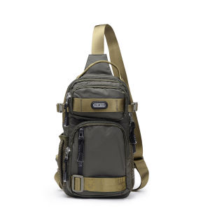 spaceman | Large Capacity Oxford Cloth Mens Crossbody Bag Casual Single Shoulder Sports Backpack Trendy Canvas Chest Bag Street Style Pure Color