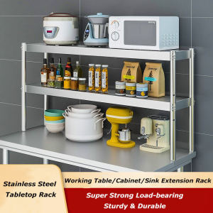 304 Stainless Steel Tabletop Rack Kitchen Over Shelf Rack Extend Table Top Rack Extension Rack Meja Dapur