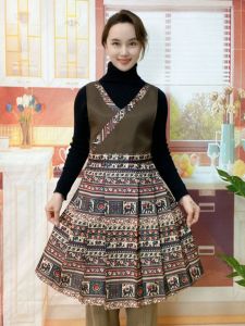Retro Striped Apron Womens New Style Commercial Work Dining Kitchen Home Use Special Work Uniform Korean Style Waterproof Polyester