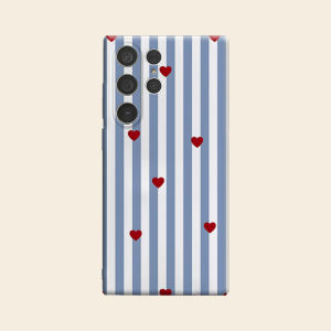 Stripe Red Hearts Luxury Fashion Full Lens Protective Case for Samsung Galaxy S26 S25 S24 A56 A36 Plus Ultra