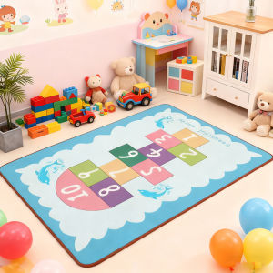 Childrens Graphene Heating Floor Mat Living Room Electric Heating Carpet PVC Fabric Heat Retention Warm Soft for Kids Home Use