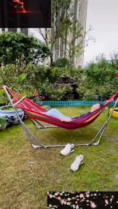Full Hammock Frame Outdoor Camping Rainbow Hammock Swing (Stand + Hammock)