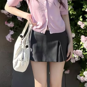 LANMENGYA | Deep Gray High Slit Slim Fit A-Line High Waist Pencil Skirt