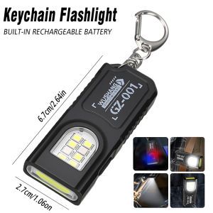 LED Handheld Flashlight Magnetic Warning Red Blue Flashing Light Mini Portable Rechargeable Bright Outdoor Emergency Work Light