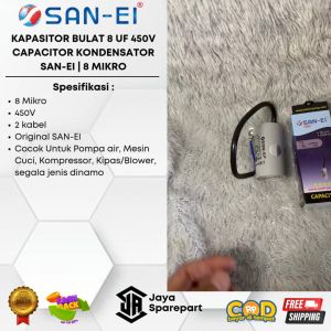 Kapasitor Bulat Universal 8 UF 450V Capacitor Kondensator San-Ei | 8 Mikro