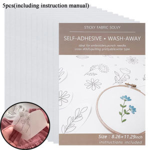 10/5Pcs Water Soluble Embroidery Stabilizer Self Adhesive Hand Embroidered Patterns Printable Paper Sewing DIY Accessories