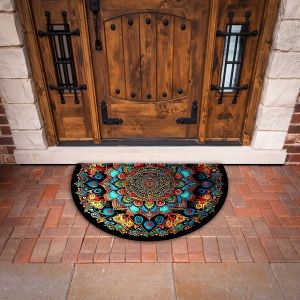 VIKAMA Bohemian Mandala Thảm Thủy Tinh Có Thể Giặt Được Chống Trượt Phong Cách Hiện Đại Thảm Trải Chân Sơn Màu Cho Lối Vào Phòng Ngủ Trang Trí Nhà Cửa 100% Polyester