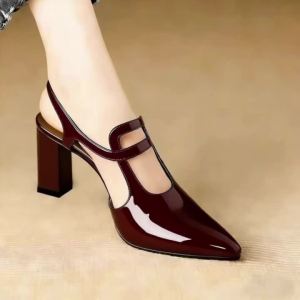 Giày Cao Gót Mũi Nhọn Thanh Lịch Dành Cho Nữ Kiểu Mary Janes Quai Hậu Có Dây Buộc Mắt Cá Chân Chi Tiết Cut-out Thích Hợp Đi Làm Công Sở.