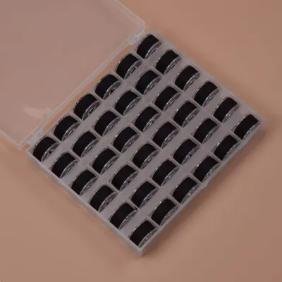 36pcs/box Prewound Sewing Machine Bobbin Threads with 40S2 Polyester Thread Black White Dyed Solid for SINGER JANOME BROTHER