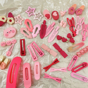 Pink Dopaamine Hair Clips Womens 2025 New Side Bangs Hair Clips Small Hairpins Childrens Hair Accessories Stylish Hair Decorations