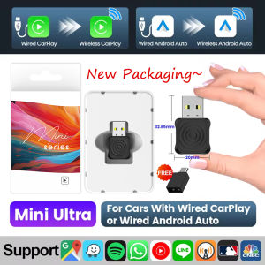 CarlinKit Mini Ultra Wired to Wireless Carplay Adapter Plug and Play Wireless Android Auto Apple Carplay Dongle 2in1 Smart Super Mini Box 车连易