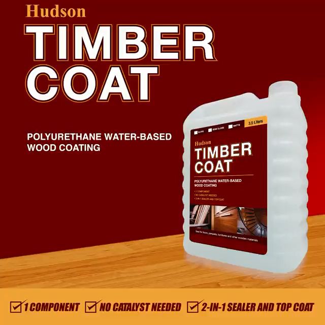 Hudson Timbercoat Polyurethane Water-based Topcoat Clear Stain