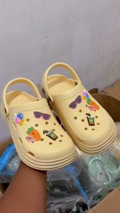 Sandal Wanita Fuji Wedges Platform Tebal & Jibbitz Kekinian