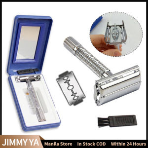 Men Manual Razor Classic Safety Razor Set Double Edge Shaver Traditional Beard Razor Stainless Steel Travel Portable