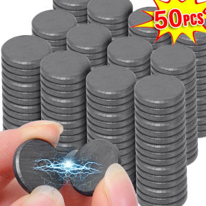 แผ่นแม่เหล็กรูบิเดียมทรงกลมขนาดเล็กแผ่นแม่เหล็ก50แผ่นแม่เหล็กสีดำตู้เย็นสติกเกอร์ไวท์บอร์ดสำนักงานบ้านตกแต่งโรงเรียนแบบทำมือ