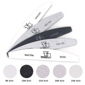 5Pcs Nail File Set Mix Color Professional Sandpaper Cuticle Remover 80/100/150/180/240 Grit Buffer Manicure Tool Kit