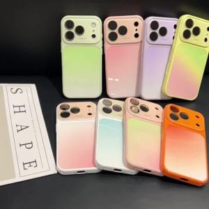 EOENKK | Fashion Color Block Phone Case For iPhone 18 17 16 15 14 13 11 12 Pro Max 17 18 Pro Funda Shockproof Glass Camera Bumper Cover