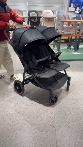 Double Stroller Side by Side Double Stroller Newborn and Toddler Swivel Wheels One Hand Folding Compact Size Lightweight Twin Stroller from Birth up to 48.5 lbs per seat