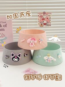 Anti-Flip Dog Bowl Cute Cartoon Creative Meileti Dog Water Bowl Neck Protection Pet Food Bowl Durable Pet Drinking Bowl