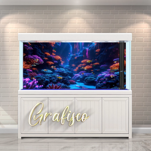 Stiker Background Aquarium Vinyl Premium Tahan Air - Neon Coral (NC)